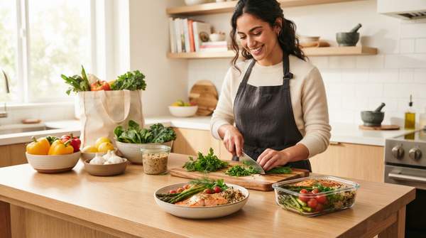 Editorial illustration for Cook Once, Eat Twice: A Complete System for Healthy Cooking for One or Two
