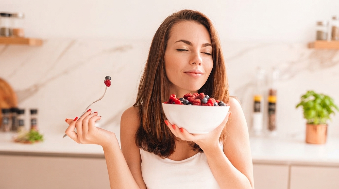 Editorial illustration for How Mindful Eating Can Help You Manage Blood Sugar
